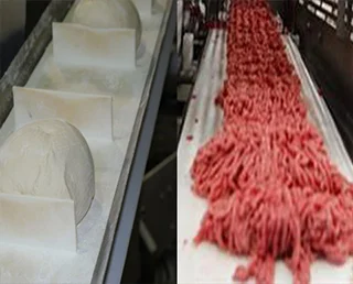 Conveyor belt for dehydrated food processing plant